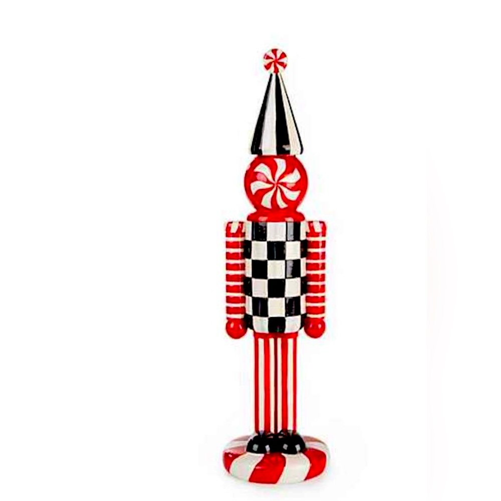 MacKenzie Childs Christmas Checkmate Peppermint Nutcracker